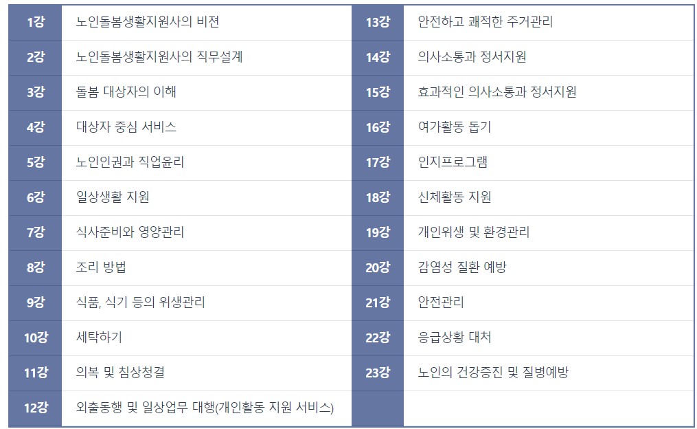 생활지원사 자격증 취득 4주 과정