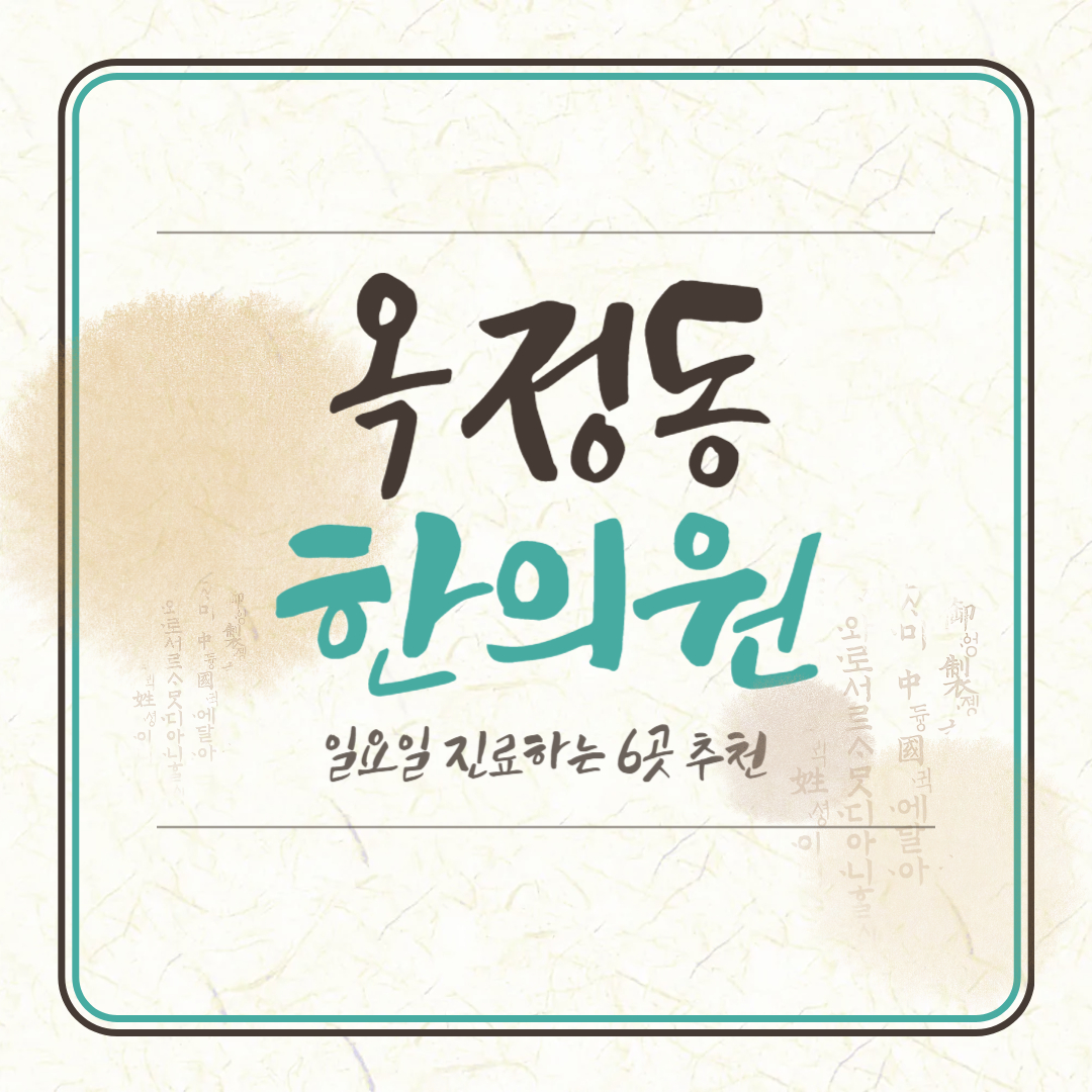 옥정동 한의원 일요일진료